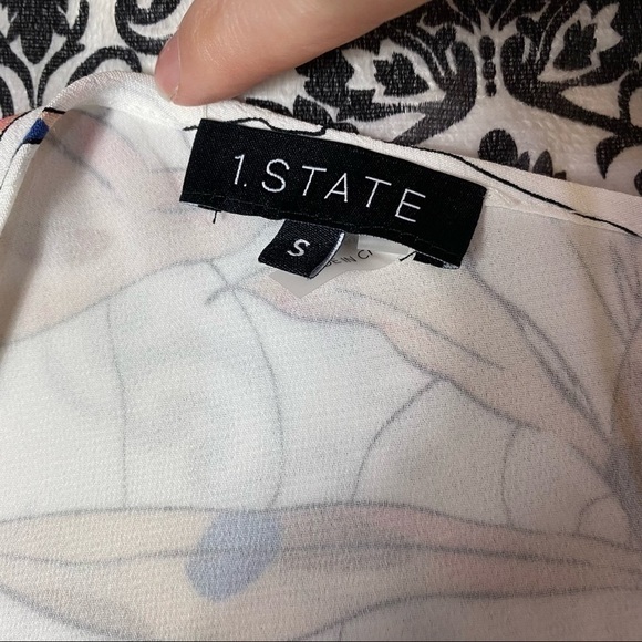 1. State Printed One- Shoulder Cocktail Dress.  Super bloom. Boho cold shoulder - Picture 12 of 13